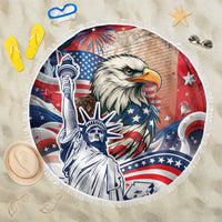 United States Fourth Of July Beach Blanket Eagle Dead With American Flag