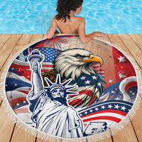 United States Fourth Of July Beach Blanket Eagle Dead With American Flag