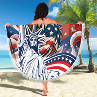 United States Fourth Of July Beach Blanket Eagle Dead With American Flag