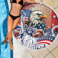 United States Fourth Of July Beach Blanket Eagle Dead With American Flag