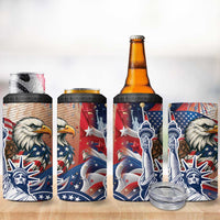 United States Fourth Of July 4 in 1 Can Cooler Tumbler Eagle Dead With American Flag