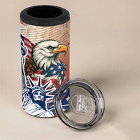 United States Fourth Of July 4 in 1 Can Cooler Tumbler Eagle Dead With American Flag
