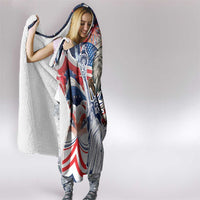 United States Fourth Of July Hooded Blanket Eagle Dead With American Flag