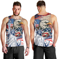 United States Fourth Of July Men Tank Top Eagle Dead With American Flag
