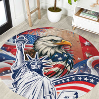 United States Fourth Of July Round Carpet Eagle Dead With American Flag