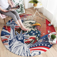 United States Fourth Of July Round Carpet Eagle Dead With American Flag
