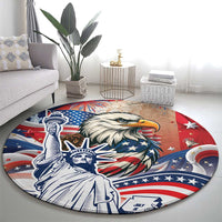 United States Fourth Of July Round Carpet Eagle Dead With American Flag