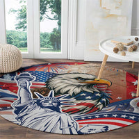 United States Fourth Of July Round Carpet Eagle Dead With American Flag