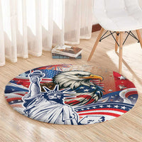 United States Fourth Of July Round Carpet Eagle Dead With American Flag