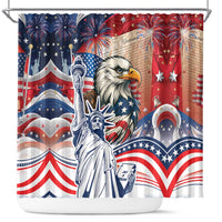 United States Fourth Of July Shower Curtain Eagle Dead With American Flag