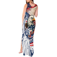United States Fourth Of July Tank Maxi Dress Eagle Dead With American Flag