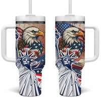 United States Fourth Of July Tumbler With Handle Eagle Dead With American Flag