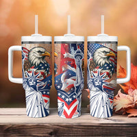 United States Fourth Of July Tumbler With Handle Eagle Dead With American Flag