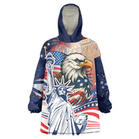 United States Fourth Of July Wearable Blanket Hoodie Eagle Dead With American Flag