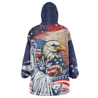 United States Fourth Of July Wearable Blanket Hoodie Eagle Dead With American Flag