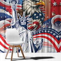 United States Fourth Of July Window Curtain Eagle Dead With American Flag