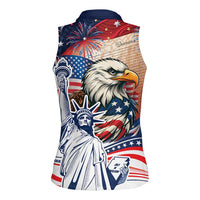 United States Fourth Of July Women Sleeveless Polo Shirt Eagle Dead With American Flag