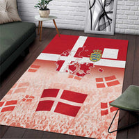 Danish National Flag Day Area Rug Coat Of Arms With Map