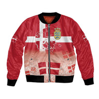 Danish National Flag Day Bomber Jacket Coat Of Arms With Map