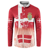 Danish National Flag Day Button Sweatshirt Coat Of Arms With Map