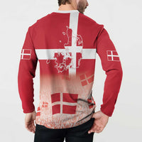 Danish National Flag Day Button Sweatshirt Coat Of Arms With Map