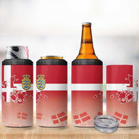 Danish National Flag Day 4 in 1 Can Cooler Tumbler Coat Of Arms With Map