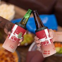 Danish National Flag Day 4 in 1 Can Cooler Tumbler Coat Of Arms With Map