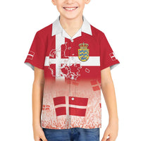 Danish National Flag Day Family Matching Long Sleeve Bodycon Dress and Hawaiian Shirt Coat Of Arms With Map