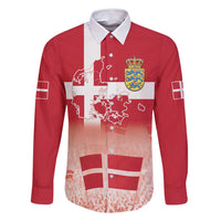 Danish National Flag Day Family Matching Off Shoulder Maxi Dress and Hawaiian Shirt Coat Of Arms With Map