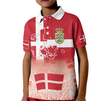 Danish National Flag Day Kid Polo Shirt Coat Of Arms With Map