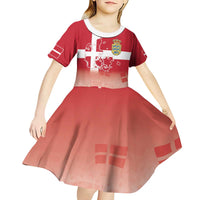 Danish National Flag Day Kid Short Sleeve Dress Coat Of Arms With Map