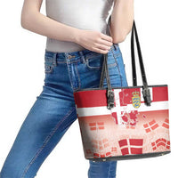 Danish National Flag Day Leather Tote Bag Coat Of Arms With Map