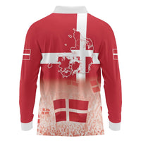 Danish National Flag Day Long Sleeve Polo Shirt Coat Of Arms With Map