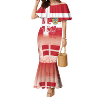 Danish National Flag Day Mermaid Dress Coat Of Arms With Map