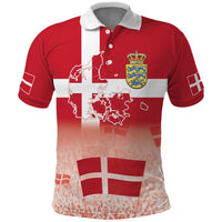 Danish National Flag Day Polo Shirt Coat Of Arms With Map