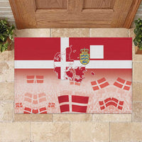 Danish National Flag Day Rubber Doormat Coat Of Arms With Map