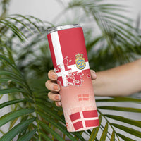 Danish National Flag Day Skinny Tumbler Coat Of Arms With Map
