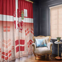 Danish National Flag Day Window Curtain Coat Of Arms With Map