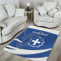 Personalized National Greek Flag Day Area Rug Elliniki Dimokratia