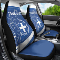 Personalized National Greek Flag Day Car Seat Cover Elliniki Dimokratia