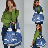 Personalized National Greek Flag Day Grocery Bag Elliniki Dimokratia