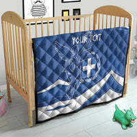 Personalized National Greek Flag Day Quilt Elliniki Dimokratia