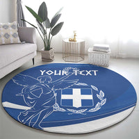 Personalized National Greek Flag Day Round Carpet Elliniki Dimokratia