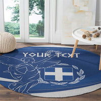 Personalized National Greek Flag Day Round Carpet Elliniki Dimokratia