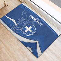 Personalized National Greek Flag Day Rubber Doormat Elliniki Dimokratia