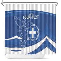 Personalized National Greek Flag Day Shower Curtain Elliniki Dimokratia