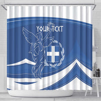 Personalized National Greek Flag Day Shower Curtain Elliniki Dimokratia