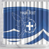 Personalized National Greek Flag Day Shower Curtain Elliniki Dimokratia