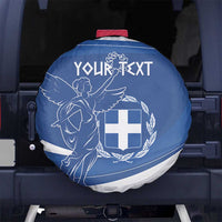 Personalized National Greek Flag Day Spare Tire Cover Elliniki Dimokratia