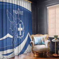 Personalized National Greek Flag Day Window Curtain Elliniki Dimokratia